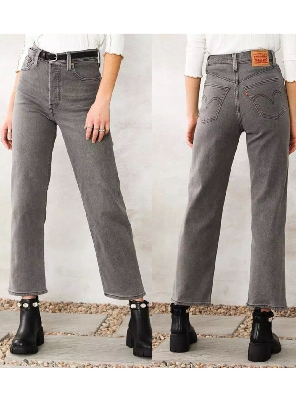 Levi’s Ribcage Straight Ankle Gray - size 31/12